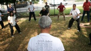 Una lezione di tai chi a Biassono