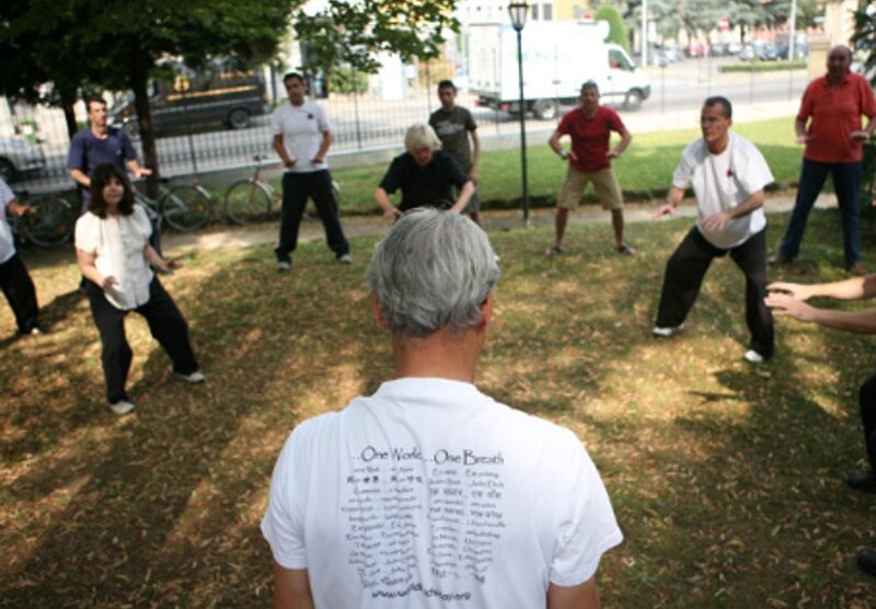 Una lezione di tai chi a Biassono