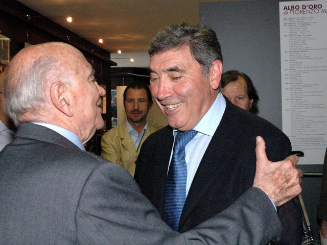 Fiorenzo Magni, il mito fa 90A Lissone gli auguri di Merckx