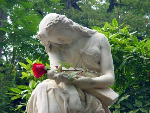 Un Rodolfo Valentino al cimiteroMa lo spasimante sbaglia tomba