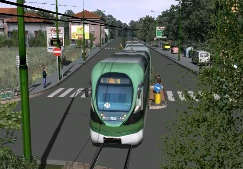 Una elaborazione grafica del progetto di metrotramvia.