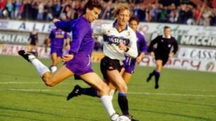 Stefano Borgonovo con la maglia della Fiorentina