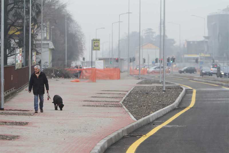 Monza, il viale Lombardia sopra il tunnel della Ss36