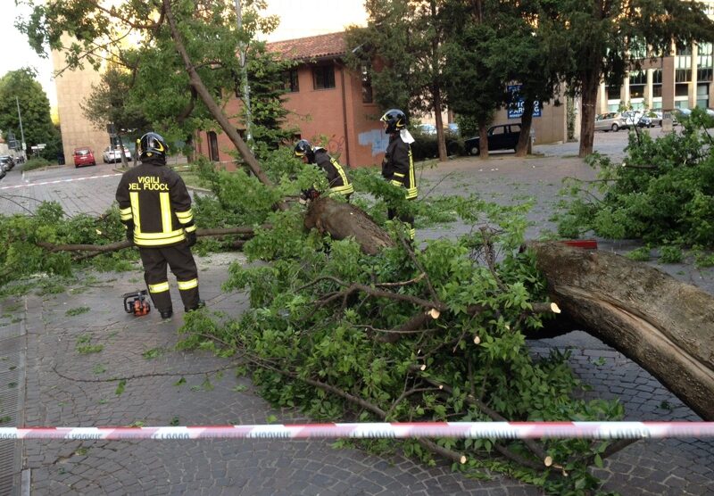 I vigili del fuoco di Lissone al lavoro all’area Cambiaghi