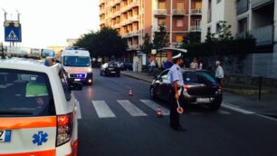 La scena dell’incidente in viale Lombardia