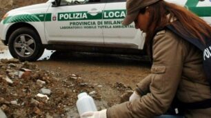 I controlli della polizia provinciale nella cava di via Molinara di Desio qualche anno or sono.