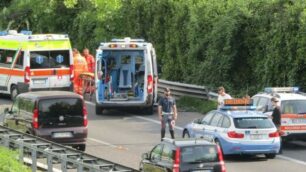 Statale 36, incidente auto moto direzione sud Briosco