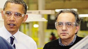 Sergio Marchionne con l’ex presidente degli Stati Uniti Obama