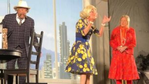 Albiate: Legnanesi in scena della famiglia Colombo: Teresa, Mabilia e Giovanni