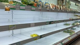 Coronavirus supermercati: una foto scattata ad Arcore lunedì 24 febbraio 2020