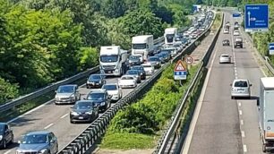 Statale 36 Briosco traffico in Valassina lunedì 1 giugno 2020 direzione nord