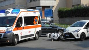 Seregno incidente auto moto via Parini