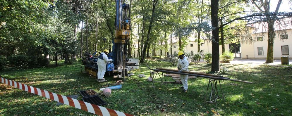 Monza, ottobre 2019: carotaggi alla Villa reale per l’arrivo della metropolitana M5