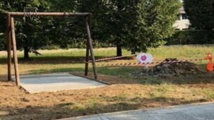 I lavori in corso al parco di viale Brianza, ora terminati: ci si prepara alla inaugurazione online