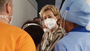 Vaccini Letizia Moratti in visita al centro vaccinale nel Polaris di Carate Brianza