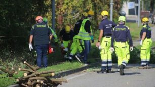 La protezione civile di Usmate al lavoro nei mesi scorsi