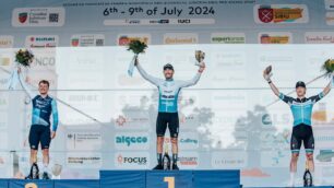 Ciclismo Nizzolo Giacomo sul podio Sibiu Tour 2024