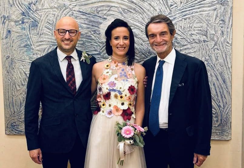 Politica Desio Lazzate matrimonio Martina Cambiaghi e Andrea Monti. Ospite il presidente della Regione Attilio Fontana