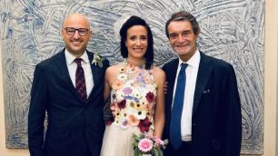 Politica Desio Lazzate matrimonio Martina Cambiaghi e Andrea Monti. Ospite il presidente della Regione Attilio Fontana