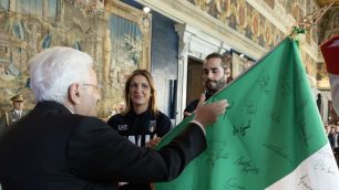 Olimpiadi Parigi 2024 Errigo e Tamberi riconsegna della bandiera e cerimonia con il presidente Mattarella - foto Quirinale