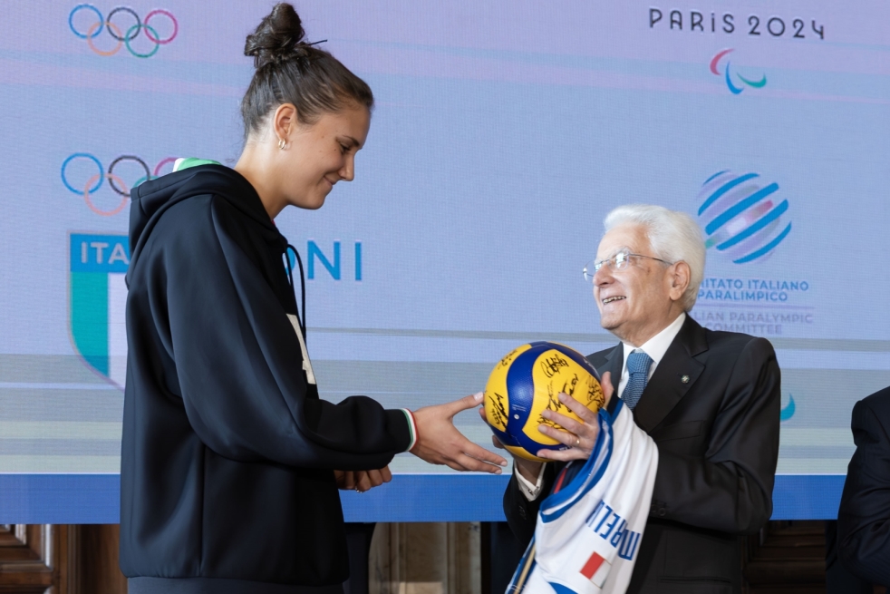 Olimpiadi Parigi 2024 Anna Danesi cerimonia con il presidente Mattarella - foto Quirinale