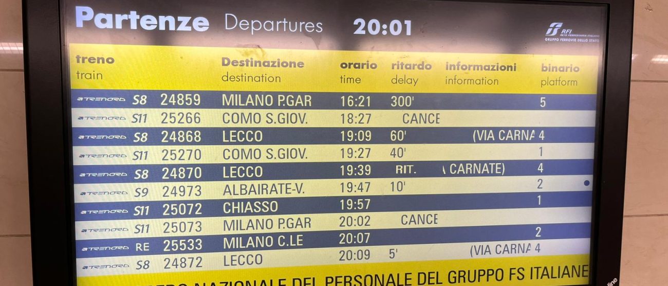 Treni ritardi pendolari 5 settembre 2024